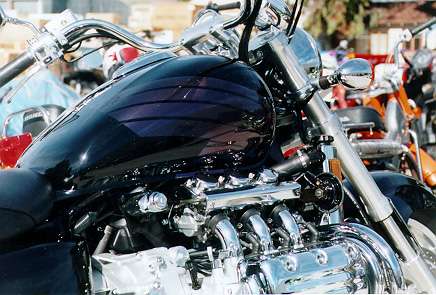 We painted the Honda "wing" on this Valkarie using pearls