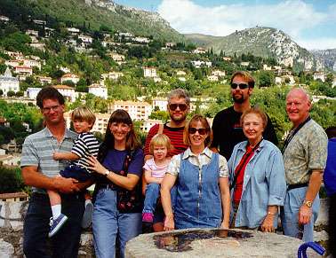 My Family: Scott, Jason, Margie, Jillian, David, Laurie, Me, Mom and dad in the South of France
