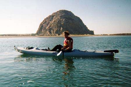 FE on her Kayak in Morro Bay, CA.