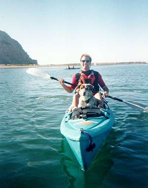 Kayaking in Morro Bay with Samie onboard