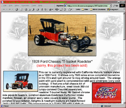 automotive "For Sale" web page